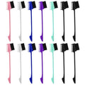 14 Pcs 3 in 1 Hair Edge Brushes, Double Sided Hair Combs, Rat Tail Comb, Smooth Comb Grooming, Natural Styling Eyebrow Combs for Women, 6 Colors