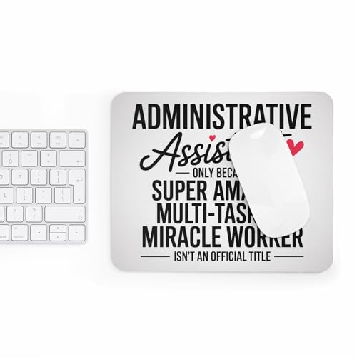 Administrative Assistant Mouse Pad Appreciation Saying Mousepad Gift for Office Staff Non-Slip Rubber Base Desk Mat Funny Quote for Admin Pros Coworker Present Secretary Day Work Accessory 2 - color: Assistant