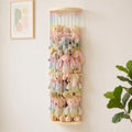 Stuffed Animal Storage Hammock Wooden Half Circle Design Wall Hanging Plush Toy Organizer for Kids Room Decor, Plush Net Hammock Playroom Nursery Stuffed Animal Corner Net Shelf - style: Rainbow semicircle