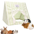 Jenvd Guinea Pig Hideout Large with Curtain, Machine Washable Bunny Hideout | Bottomless Guinea Pig Hide Tent Houses & Habitats, Easy-Clean Small Animal Hideout for Pet Rabbit, Rat, Chinchilla, Squirrel - color: Grid