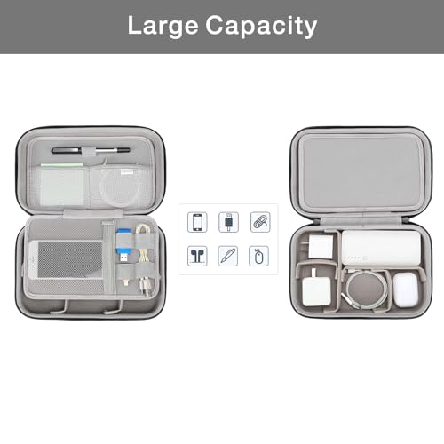 MOSISO Electronic Organizer Travel Case Compatible with MacBook Power Adapter, Compatible with Magic Mouse & Pencil, SD Card, USB Flash Disk with 4 Modular Insert & 2 Cable Tie & Snap Hook, Black - color: Black