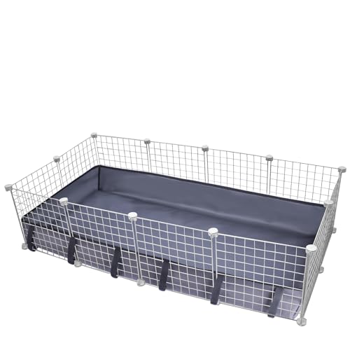 Guinea Pig Cage Liner Pet Bedding Base Waterproof Oxford Guinea Pig Cage Bottom Suitable for C & C Cage Panel (No Cage)（24x48 Inch）, gray - size: 48.0"L x 24.0"W x 4.3"H