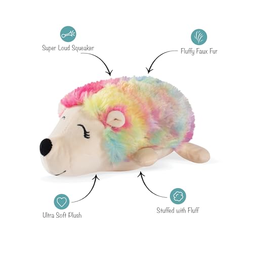FRINGE STUDIO Rainbow Hedgehog-Plush Dog Toy (289356), Multicolor