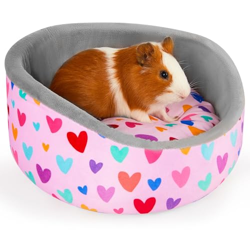 Glittme Soft Guinea Pig Bed, 11.8" Machine Washable Small Animal House Bed | Small Animal Hideout Features A Thick Removable Mat And Plush Fleece For A Cozy Resting Spot In Various Pet Cages
