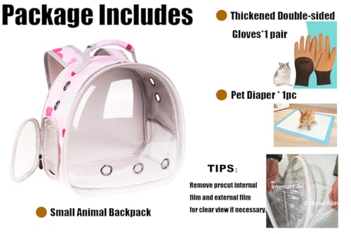 Portable Small Animal Backpack Travel Breathable Pet Carrier Bag Cages for Guinea Pig, Rabbit, Bearded Dragon, Squirrel, Tortoise, Bird, Lizard, Sugar Glider - color: Flower Print