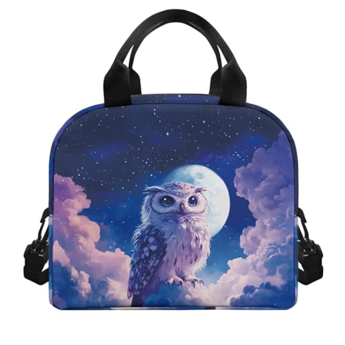 Stand Owl Backpack for School Girls 3rd Grade Boys Bookbag with Lunch Box Water Bottle Holder and Pen Pencil Case 4 PCS Lightweight Back Packs with Compartment for Kids/Toddler - color: Stand Owl