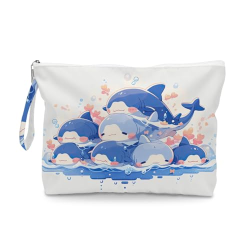 ENGVZ Wet Dry Bag, Waterproof Travel Pouch, Large Zipper Bag For Swimsuits, Diapers, Toiletries, Makeup, Women And Girls Cute Baby Shark - color: Orca
