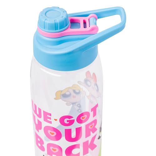 Silver Buffalo Powerpuff Girls We Got Your Back, Water Bottle, 28oz | Bubbles, Buttercup and Blossom, Includes Screw-On Lid, 0.83 Liters - color: Powerpuff Girls, size: 28 Ounces