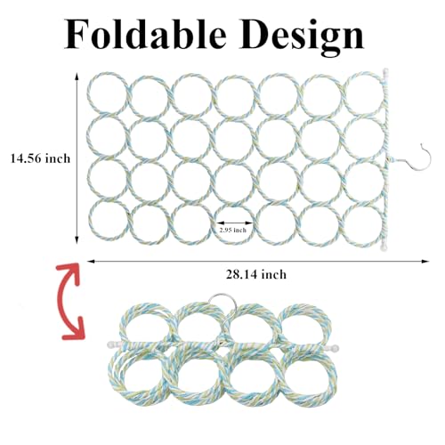 Hypeety Rat Climbing Rope Net Small Pet Hanging Swing for Cage Accessories | Bird hammock, climbing ladder bridge, cage enrichment toys, for rat/guinea pig/sugar glider, with 4 hooks, 28-ring, 2pcs - color: 28-ring