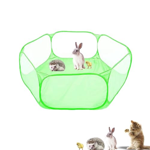 Small Animals Playpen, Portable Pop-up Open Interactive Pet Tent, Indoor Outdoor Fence for Rabbits, Guinea Pig, Hamster, Chinchillas, Kittens, Puppies - color: Green