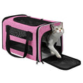 Cat Carrier Soft-Sided Travel Bag for Medium to Large Cat Over 15lbs | Small Puppy Dog Carry Crate 12 Pounds, Top Entry, Breathable Mesh, Pet Kitten Rabbit Cage Bag Transport Kennel Collapsible - color: Pink