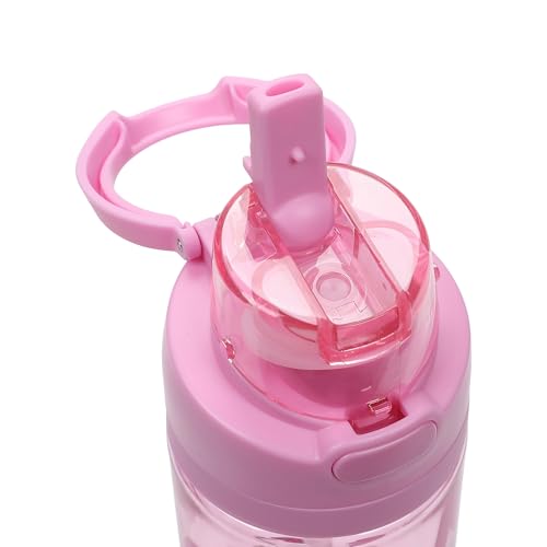 Bioworld Hello Kitty Mushrooms & Milkshake Pink 24 Oz Plastic Water Bottle With Dual Spout Lid - color: Hello Kitty Mushrooms & Milkshake