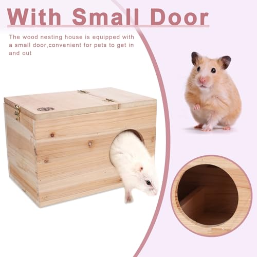 Squirrel Nesting Box, Squirrel Breeding Box Wood House for Chinchilla Hamster Mating and Nesting Box