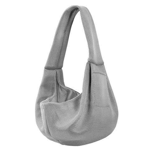 Dog and Cats Carrier Sling, Breathable Puppy Small Pet Carrier with Pocke | Reversible Dog Sling Carrier, Safety Buckle, Storage Pocket, Machine Washable for Travel, Outdoor Activities, Hand-Free, Gray - color: Breathable gray