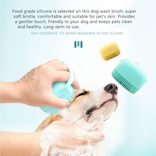 Pets Bath Brush | Scrubber for Bath | Dog Shampoo Brush | Dog Washing/Shower Brush, Suitable for Short/Long Haired Dogs,bathing dog brush (Blue)