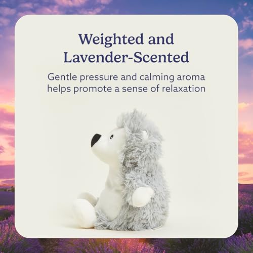 warmies Junior Microwavable & Weighted Stuffed Animals, Hedgehog - Heated Stuffed Animal Plushie for Warmth & Comfort - Cute Soft Plush Toys for Adults & Children (Boys, Girls, Babies & Toddlers)