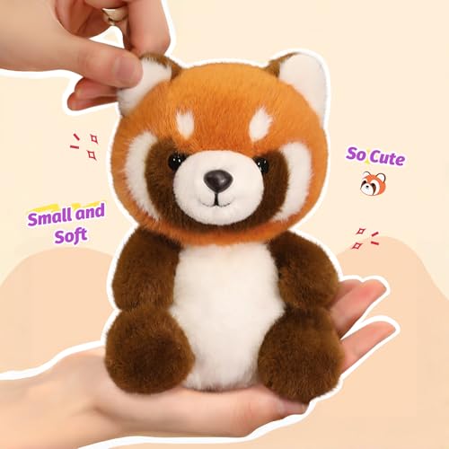 Ditucu Palm-Sized Red Panda Stuffed Animals Cute Soft Plush Doll Small Plushies Toys Gifts for Kids Orange 5 inch - style: Red Panda