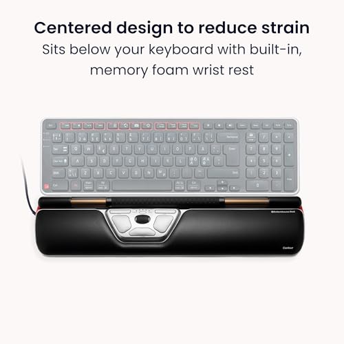 Contour RollerMouse Red Ergonomic Mouse for Shoulder Forearm Wrist Strain Relief for RSI Carpal Tunnel Centered Rollerbar 6 Customizable Buttons 10 Speed Settings Mac/PC Compatible - Wired - Regular - size: Regular, style: Wired
