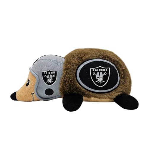NFL LAS Vegas Raiders Plush Hedgehog Toy for Dogs & Cats, Cool Soft Pet Toy for Fun and Interactive Play, Dog Chew Toy with Squeaker, Licensed Hot Pet Toy - color: Las Vegas Raiders