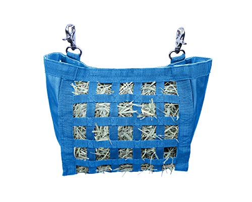 Rabbit & Guinea Pig Hay Bag Feeder with Super Tough Bottom® Design | Small 10.5" x 9" x 5" Hay Feeder | Organized Feeding | Made in USA Design (Petroleum Blue, Small 10.5" x 9" x 5") - color: Petroleum Blue