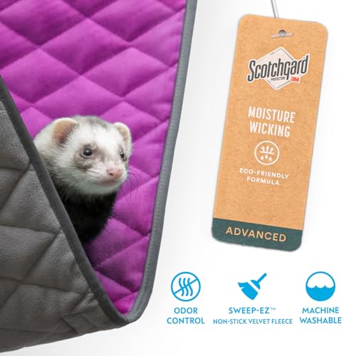 Paw Inspired Hanging Fleece Hammock for Small Animals, Gray/Pink | Hammock with Swivel Clips for Pet Cage for Ferrets, Rats, Chinchillas, Sugar Gliders, Hideout Toy for Guinea Pigs, Hamsters - color: Gray/Pink