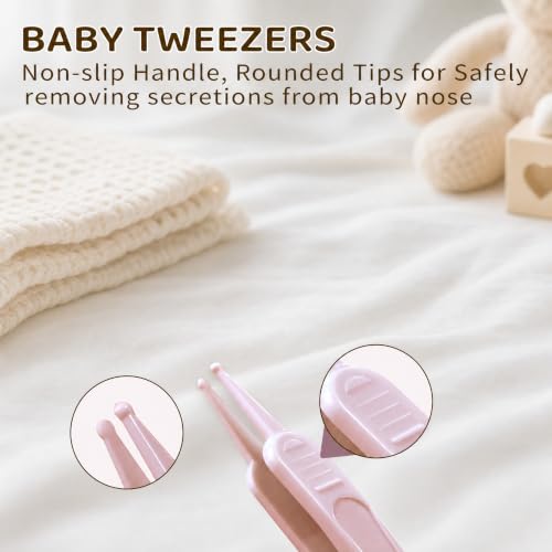 Baby Nail Kit with Owl Case, 4-Piece Infant Manicure Set, Pink | Infant Nail Clippers, Rounded Safety Scissors, Gentle File, Tweezers, Newborn and Toddler Friendly - color: Pink