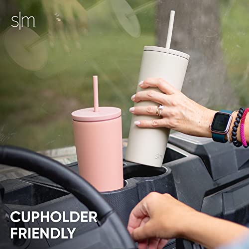 Simple Modern Insulated Tumbler with Lid and Straw | Iced Coffee Cup Reusable Stainless Steel Water Bottle Travel Mug | Gifts for Women Men Her Him | Classic Collection | 20oz | Canary - color: -Canary, size: 20 Ounces