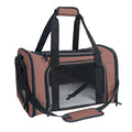 Soft Sided Carrier for Small Medium Cats Dogs,TSA Airline Approved Collapsible Travel Pet Carrier (Medium, Brown) - color: Brown, size: Medium