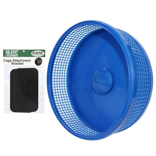 Silent Runner Pro | Sugar Glider Exercise Wheel (Blue with Attachment) - color: Blue with Attachment