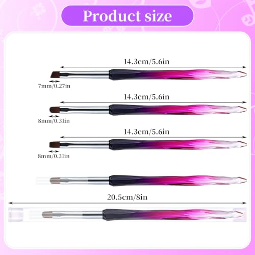 3Pcs Nail Art Clean Up Brushes Nail Brushes Cleaning Polish Mistakes | Cleaning Polish Mistakes on the Cuticles, Acetone Resistant Nail Brush, Fingernail Cleaning Brushes for Nail Art and Designs - color: Pink Black-3Pcs