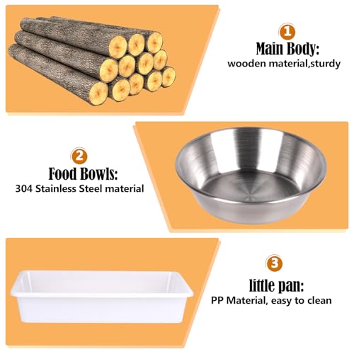Rabbit Hay Feeder with Litter Box, Bowl Tray for Small Bunnies | Hay Holder Rack with 2 Bowls, Litter Box for Small Animal Guinea Pig Hamster Chinchilla