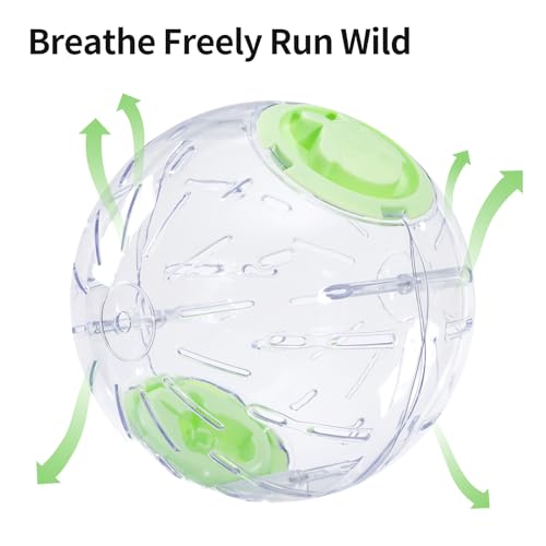 7.9 Inch Hamster Ball, Running Ball Toy, Transparent, Breathable, Promote Exercise Health, Reduce Stress, Easy to Clean, Hamster Accessory, for Syrian Dwarf Hamster, Gerbils, Mice, Small Pets, Green - color: Green