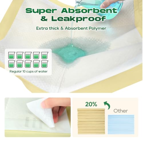 Bamboo Puppy Pads Extra Large 31"x47" 40 Count with Tabs - size: 31 x 47 inches (40 Count)