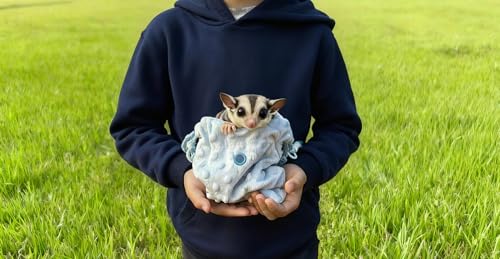 Sugar Glider Bonding Pouch Portable Drawstring Pouch Soft Sleeping Bag with Blue Braided Ribbon Small Animal Carrier- Hedgehog Hamster Ferret (Blue) - color: blue