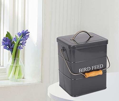 Bird Feeder,Bird Food Jar Pet Food Storage Airtight Food Storage Container-Gray - color: Gray