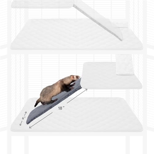 Paw Inspired Fitted Fleece Ramp Cover for Critter Nation Cage, Gray | Ladder Liner for Ferret Nation/Critter Nation Cage, For Ferrets, Rats, Chinchillas, Hedgehogs, Small Animals, Pets - color: Gray, size: Ramp Cover