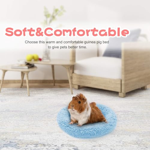 BWOGUE Hamster Bed, Round Velvet Sleep Pad for Guinea Pigs and Rats, 8.7 in | Round Mat for Small Pets, Soft Velvet Comfort, Machine Washable, Cage and Home Use, Hamsters Guinea Pigs - color: Blue