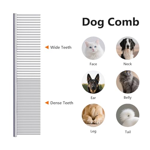 3PCS Slicker Brush for Dogs & Pet Comb,Professional Dog Grooming Brush (Goldendoodles,Poodles,Labradoodles) with Extra Long Pins to Effectively Remove Tangles, Knots,Mats Hair Collection Bottle (Blue) - color: Blue