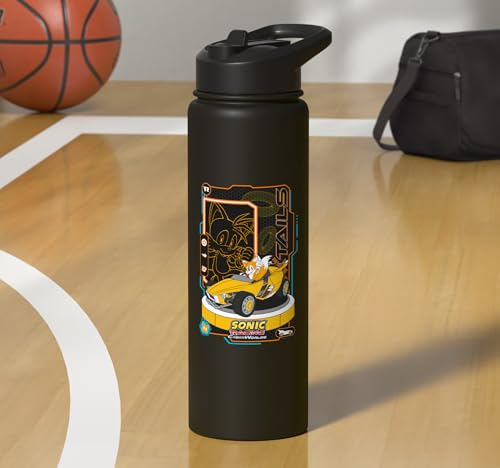 Sonic Racing CrossWorlds - Tails Stainless Steel Insulated Water Bottle - color: Black