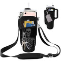 Stanley Carrier Bag for Stanley 40oz/30ozTumbler with Phone with 2 Adjustable Strap,3 Pockets Bottle Stanley Cup Carrier Bag & Case,Accessories for Hiking Travelling - color: Gothic Skeleton