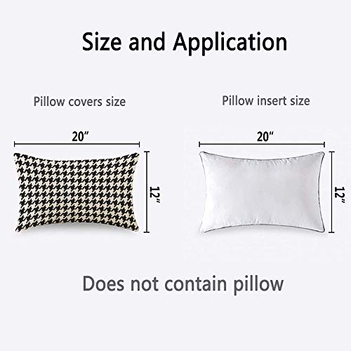 HOSNYE Hounds Tooth Pixel Throw Pillow Cover Black and White Fabric Linen Fabric for Couch Bed Sofa Car Waist Cushion Cover 12 x 20 inch Pillow Case - color: Throwpillowcoversa111, size: 20" x 12" (Pack of 1)