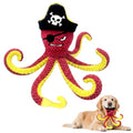 MAXBECK Interactive Octopus Dog Toy, Plush Dog Toy with Crinkle Paper & Squeaker, Tug of War Dog Toy for Small Medium Large Dogs, Soft Dog Chew Toy for Indoor Play, Puppy Training (I-Octopus-Red) - color: I-Octopus-Red