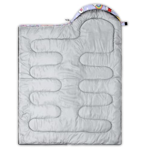 QOOMO Camping Sleeping Bags,3 Season Warm & Cool Weather,Lightweight,Waterproof Sleeping Bags for Adults & Kids,Traveling,and Outdoors,Camping Gear Equipment - color: Kawaii Bear 4
