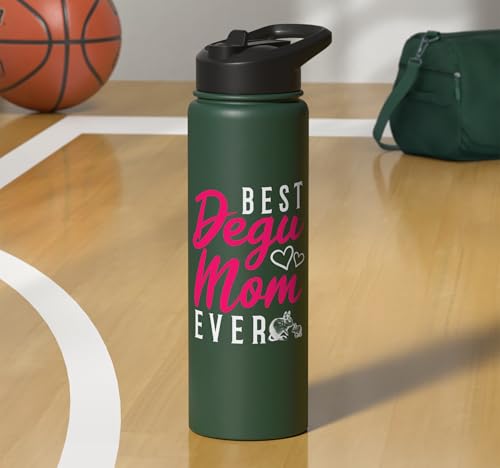 Best Degu Mom Ever Rodents Stainless Steel Insulated Water Bottle - color: Dark Green