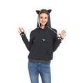 Unisex Big Pouch Hoodie Long Sleeve Fleece Pet Dog Holder Carrier Pullover Sweatshirt… - color: Dark Grey, size: Medium