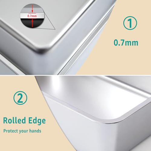 Stainless Steel Litter Box for Kitten,Cat Litter Box Small Cats | 2pcs,Small Cats,Kitty/Rabbits,4" Low Side，Easy to Clean,Metal Litter Box,Metal Pet Toilet/Bath Pan,No Smell - color: 2packs-M-4" H