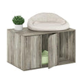 Furinno Peli Litter Box Enclosure, French Oak Grey | Side Entrance, Hidden Litter Box Furniture, Wooden Pet House, Easy Assembly, for Living Room - color: French Oak Grey, size: Large