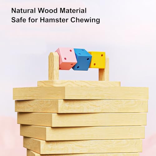 Hamster Enrichment Toys, Hamster Chew Toys, Wooden Small Animal Cage Accessories, for Syrian & Dwarf Hamsters, Gerbils, Rats