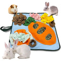 Rabbit Foraging Mat Hay Feeder Toys, Interactive Pet Snuffle Mat Soft Feeding Pad for Bunnies, Washable Bunny Hay Feeder Treat Dispenser Foraging Toys for Rabbits (Size M: 50 * 50cm)