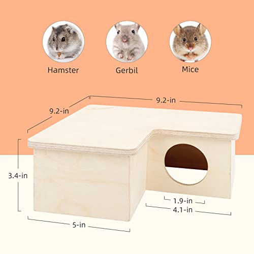 Niteangel Multi-Chamber Hamster House Maze: 1 Entrance 3 Rooms Maze Habitat | No-Disturb Removable Lid - Encourage Pets Hide and Explore Freely Hideout & Tunnel Maze Toys for Hamster Gerbils Mice Lemming - size: 3-Room Small